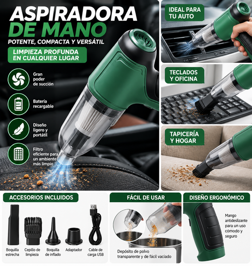 Mini aspiradora portátil recargable